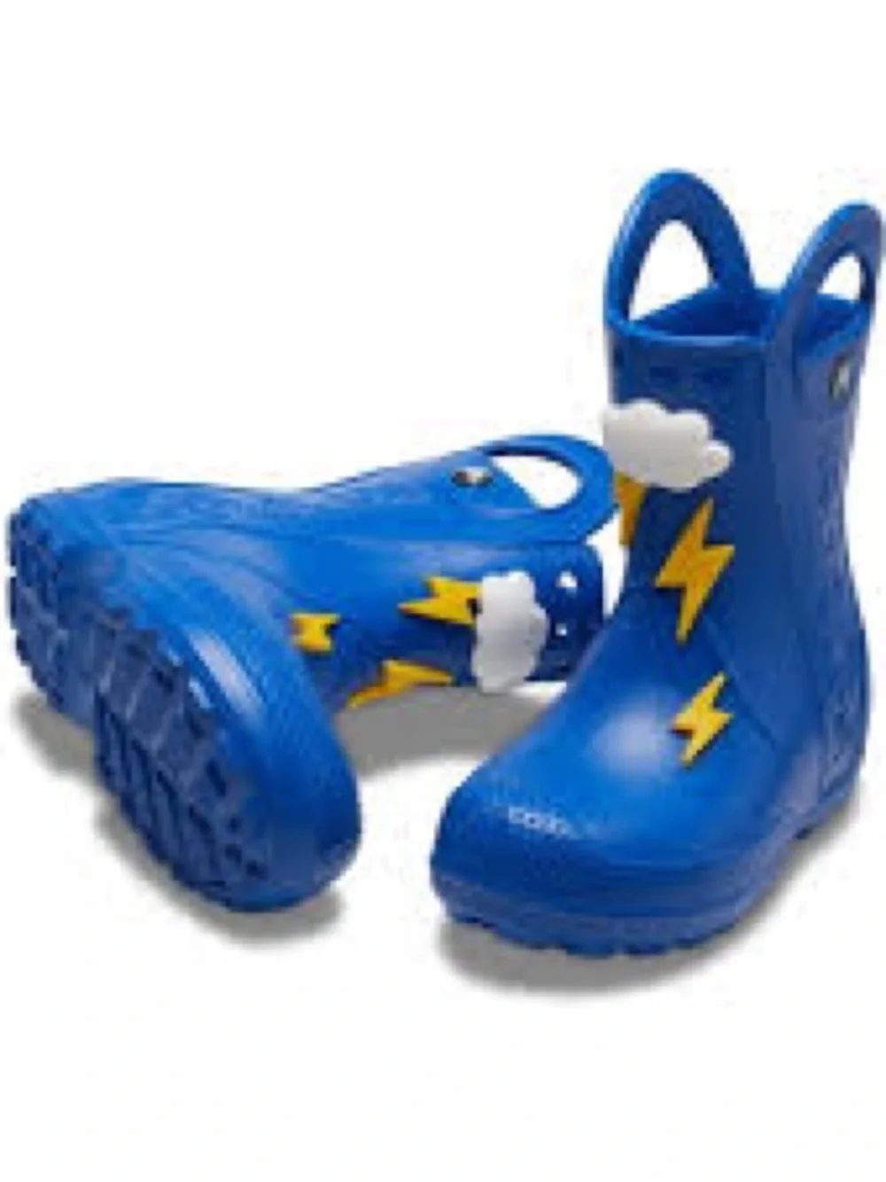 CROCS Kids Handle It Rain Boots Blue Lightning ~ Size 3